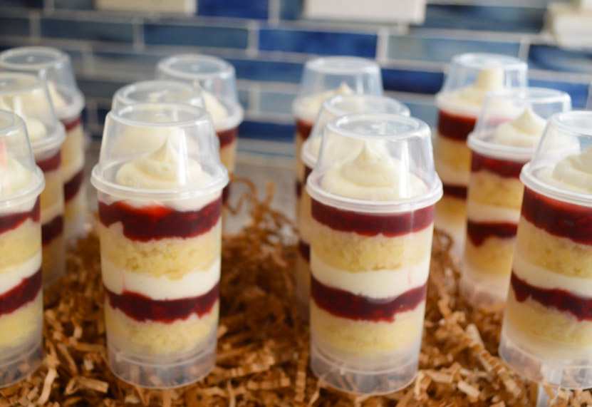 Group of strawberry shortcake cake pushpops